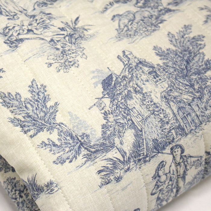 Tissu matelassé TOILE DE JOUY : trois motifs, deux couleurs, cinq tissus !