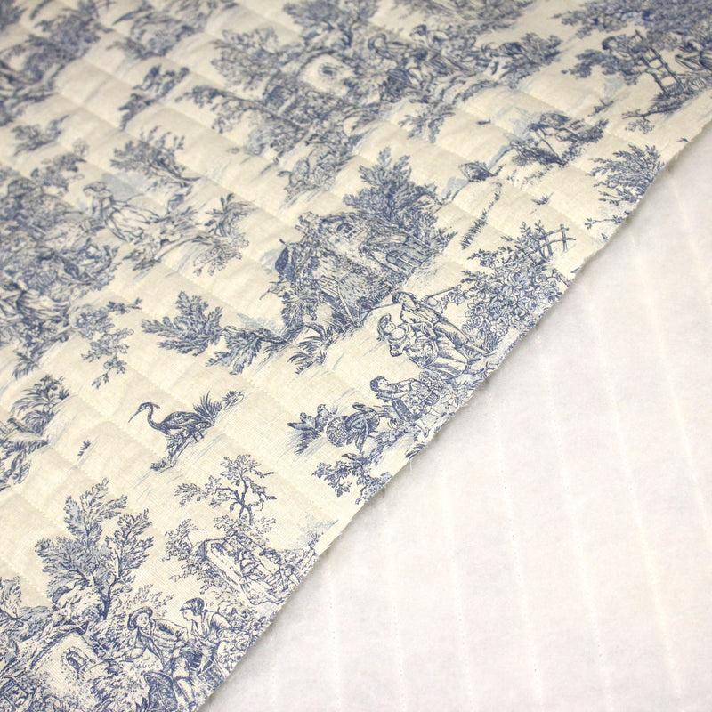 Tissu matelassé TOILE DE JOUY : trois motifs, deux couleurs, cinq tissus ! - TissusPapi.com