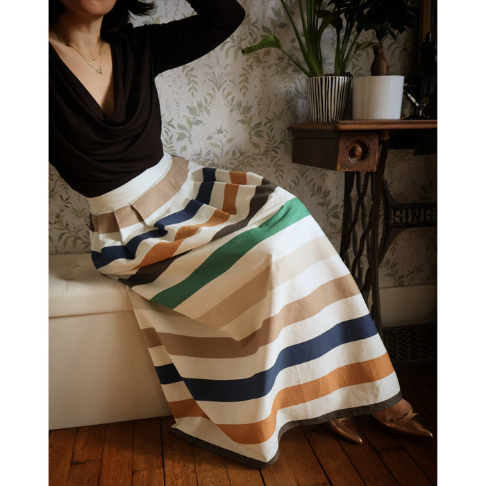 Tissu gabardine coton LARGES RAYURES : nombreuses couleurs ! - STANDARD 100 OEKO - TEX - TissusPapi.com