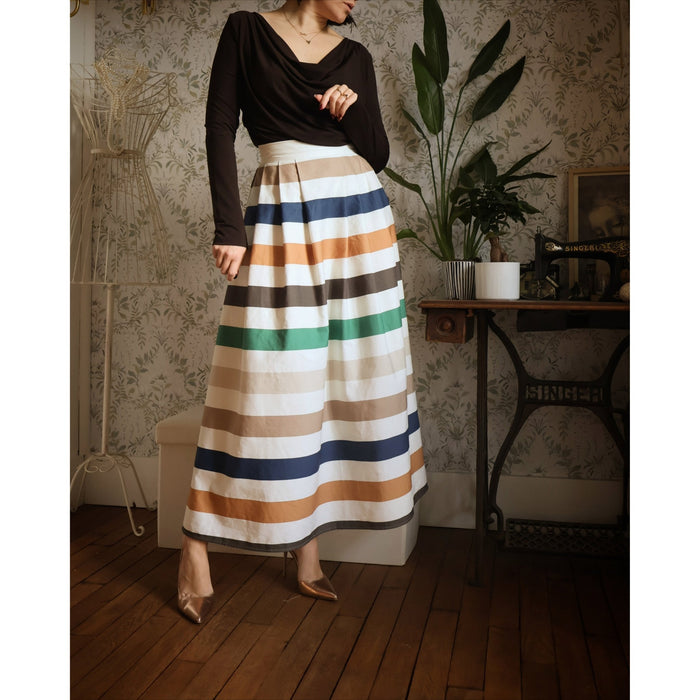 Tissu gabardine coton LARGES RAYURES : nombreuses couleurs ! - STANDARD 100 OEKO - TEX - TissusPapi.com