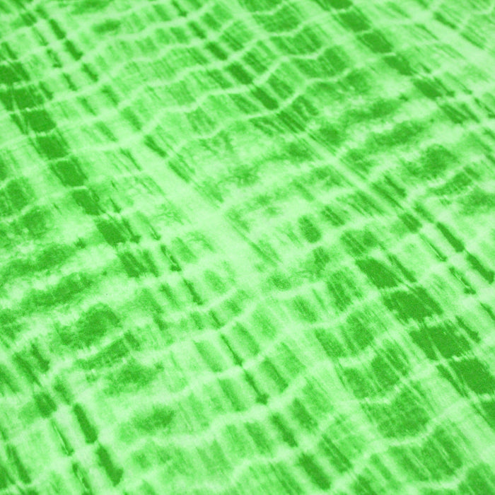 Tissu cotonnade tie & dye vert citron lime