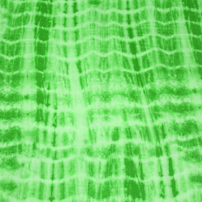 Tissu cotonnade tie & dye vert citron lime