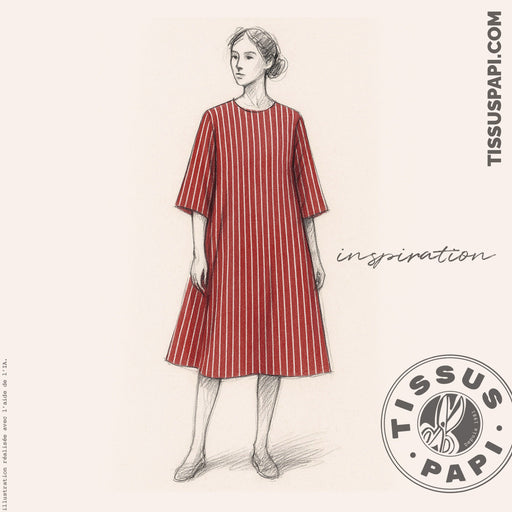 Tissu coton tissé rayé larges rayures 10mm : nombreuses couleurs ! - OEKO - TEX - TissusPapi.com