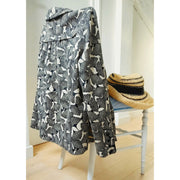 Tissu coton demi natté motif japonais GINKGO : BLEU ou NOIR - OEKO - TEX STANDARD 100 - TissusPapi.com