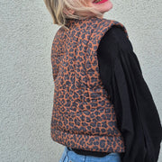 Tissu matelassé LEOPARD : tons marron chocolat - STANDARD 100 OEKO - TEX - TissusPapi.com
