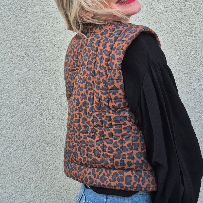 Tissu matelassé LEOPARD : tons marron chocolat - STANDARD 100 OEKO - TEX - TissusPapi.com
