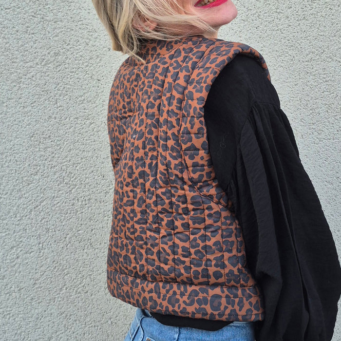 Tissu matelassé LEOPARD : tons marron chocolat - STANDARD 100 OEKO - TEX - TissusPapi.com