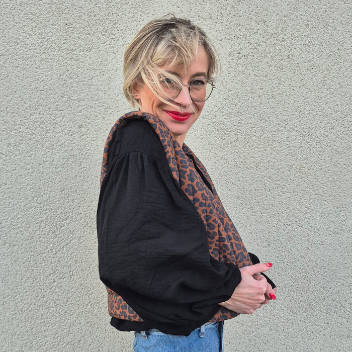 Tissu matelassé LEOPARD : tons marron chocolat - STANDARD 100 OEKO - TEX - TissusPapi.com