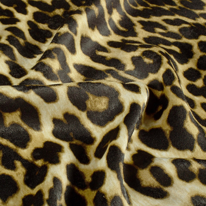 Tissu habillement satin velours, imprimé motif LEOPARD, plusieurs couleurs - TissusPapi.com
