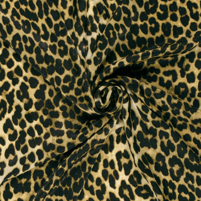 Tissu habillement satin velours, imprimé motif LEOPARD, plusieurs couleurs - TissusPapi.com