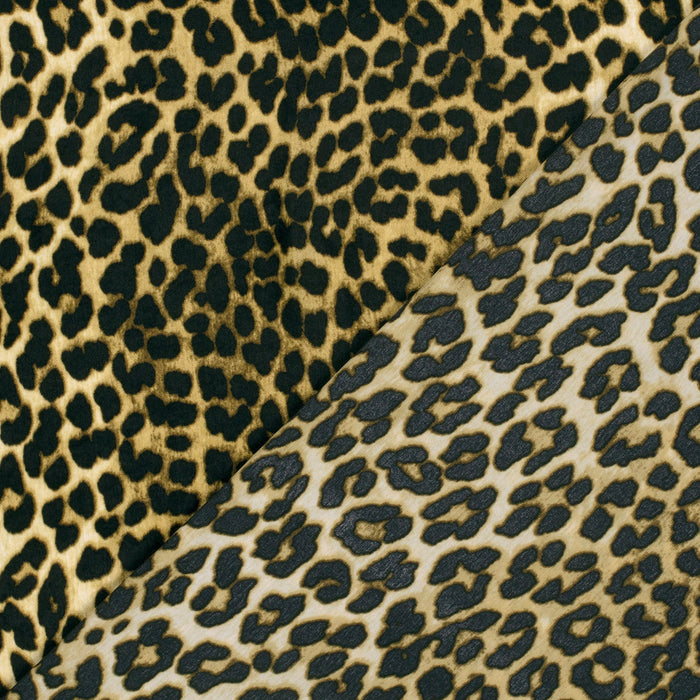 Tissu habillement satin velours, imprimé motif LEOPARD, plusieurs couleurs - TissusPapi.com