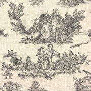 Tissu coton Toile de Jouy traditionnelle 160cm de large : bleu, rouge, vert, gris - OEKO - TEX - TissusPapi.com