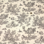Tissu coton Toile de Jouy traditionnelle 160cm de large : bleu, rouge, vert, gris - OEKO - TEX - TissusPapi.com