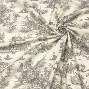 Tissu coton Toile de Jouy traditionnelle 160cm de large : bleu, rouge, vert, gris - OEKO - TEX - TissusPapi.com
