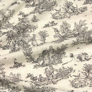 Tissu coton Toile de Jouy traditionnelle 160cm de large : bleu, rouge, vert, gris - OEKO - TEX - TissusPapi.com