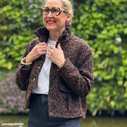 Tissu lainage motif léopard : grège & chocolat ou tout chocolat - EXCLUSIVITE FABRIQUEE EN ITALIE - TissusPapi.com