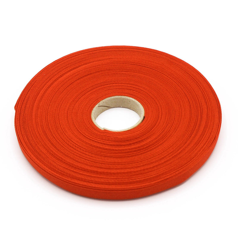 Ruban de sergé orange 10mm - Galette de 50 mètres - Fabrication française - TissusPapi.com