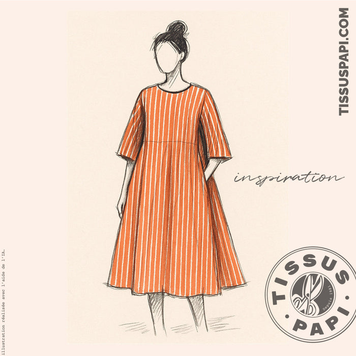 Tissu coton tissé rayé larges rayures 10mm : nombreuses couleurs ! - OEKO - TEX - TissusPapi.com