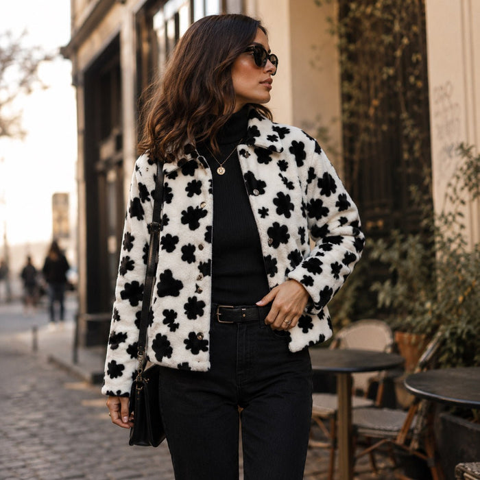 Tissu Velours imprimé motif VACHE noir et blanc - TissusPapi.com