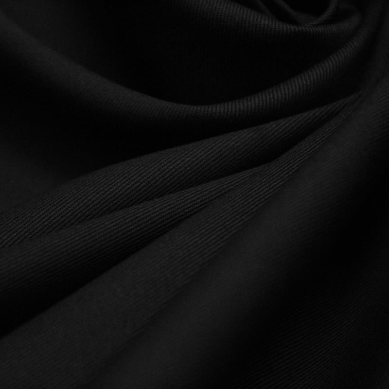 Tissu Gabardine de coton élasthanne noir uni - TissusPapi.com