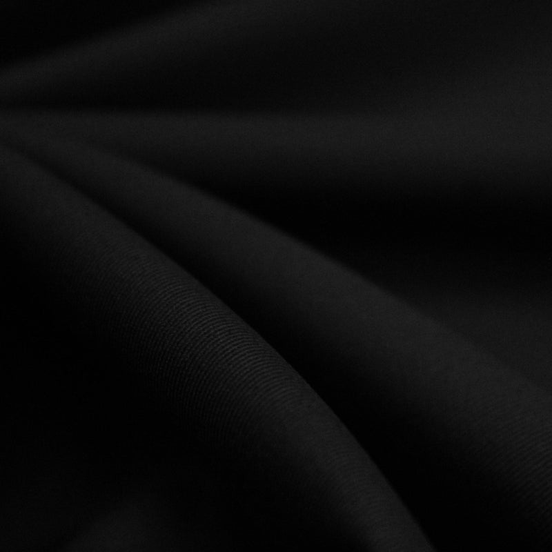 Tissu Gabardine de coton élasthanne noir uni - TissusPapi.com