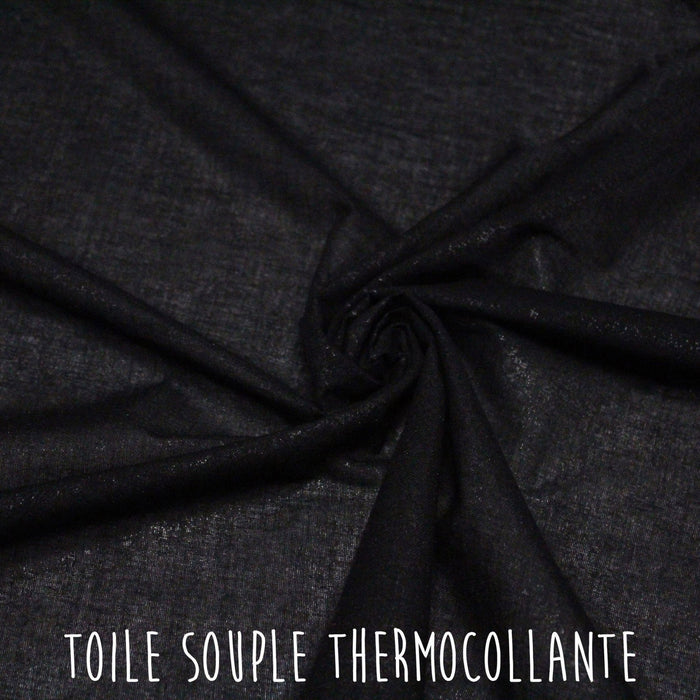 Tissu toile thermocollante 100% coton : souple, rigide, noir, blanc : RAPPORT QUALITE PRIX PARFAIT