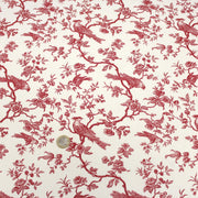 Tissu coton renforcé TOILE DE JOUY AUX MESANGES grande largeur 280cm : bleu, rouge, vert, gris - OEKO - TEX - TissusPapi.com