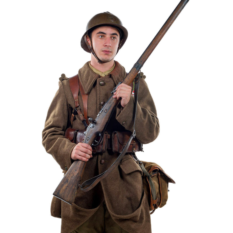 Tissu Drap de laine uni marron "Armée française 1940" - TissusPapi.com