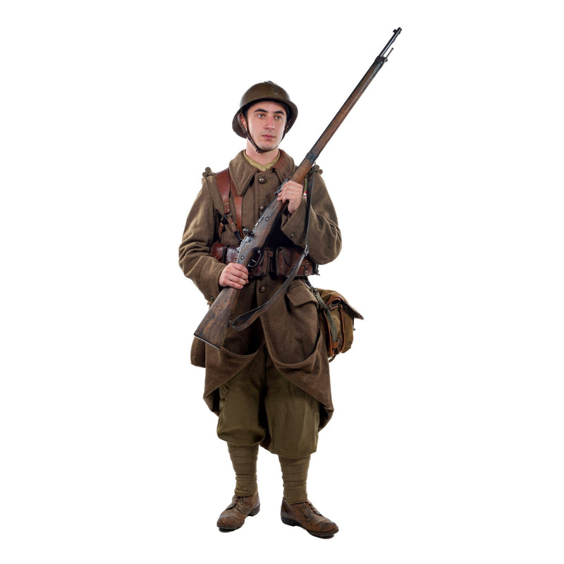 Tissu Drap de laine uni marron "Armée française 1940" - TissusPapi.com