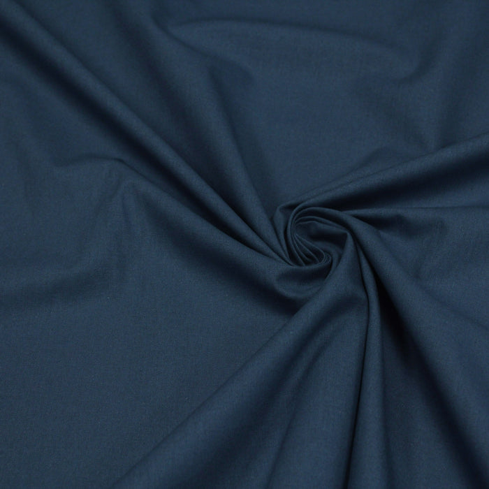 Tissu coton bleu pétrole uni - COLLECTION LES BASIQUES