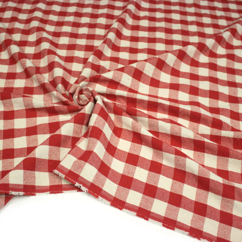 Tissu coton VICHY RUSTIQUE grands carreaux 25mm : nombreuses couleurs tendance ! - TissusPapi.com