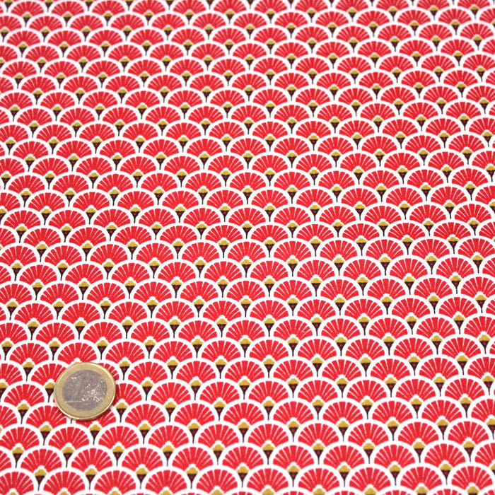 Tissu cotonnade motif japonais éventails SENSU : nombreuses couleurs - OEKO-TEX