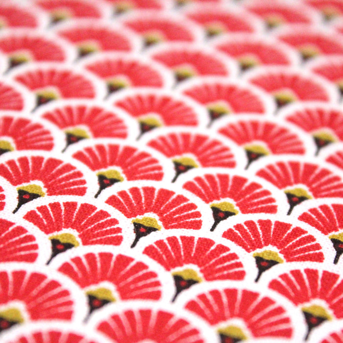 Tissu cotonnade motif japonais éventails SENSU : nombreuses couleurs - OEKO-TEX