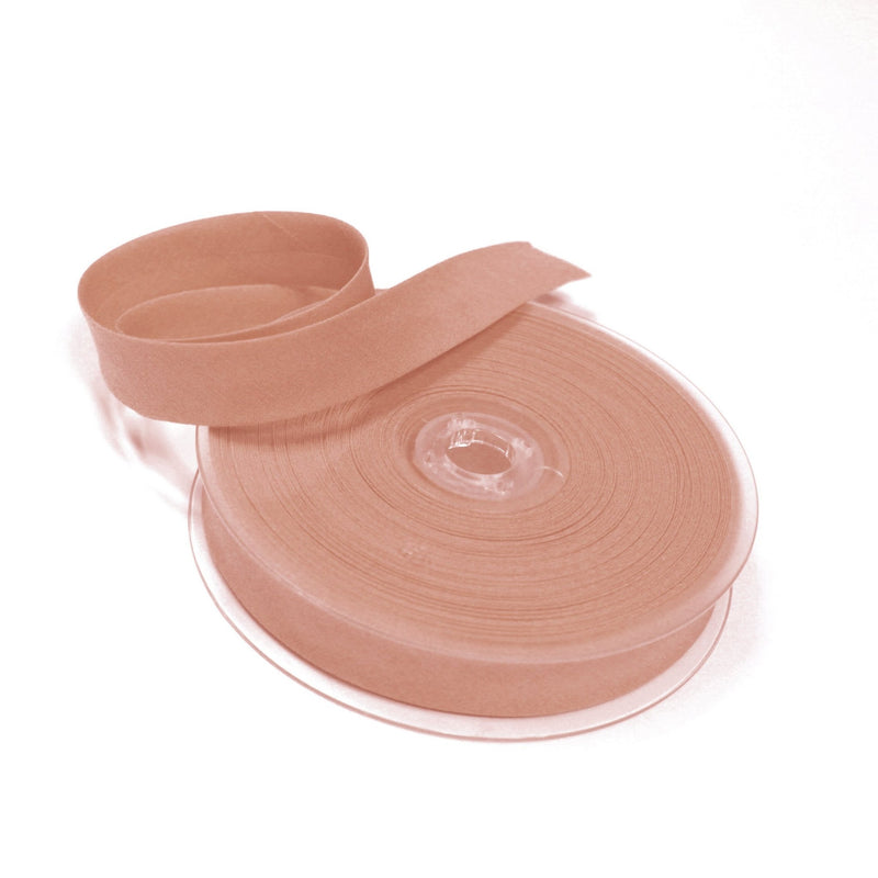 Biais de coton rose Bois de Rose - Galette de 25 mètres - TissusPapi.com