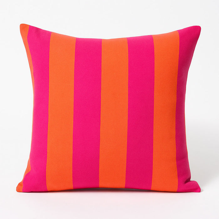 Tissu coton demi natté : larges rayures rose/orange ou vert/sable - OEKO-TEX STANDARD 100