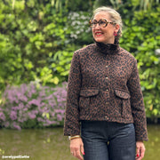 Tissu lainage motif léopard : grège & chocolat ou tout chocolat - EXCLUSIVITE FABRIQUEE EN ITALIE - TissusPapi.com