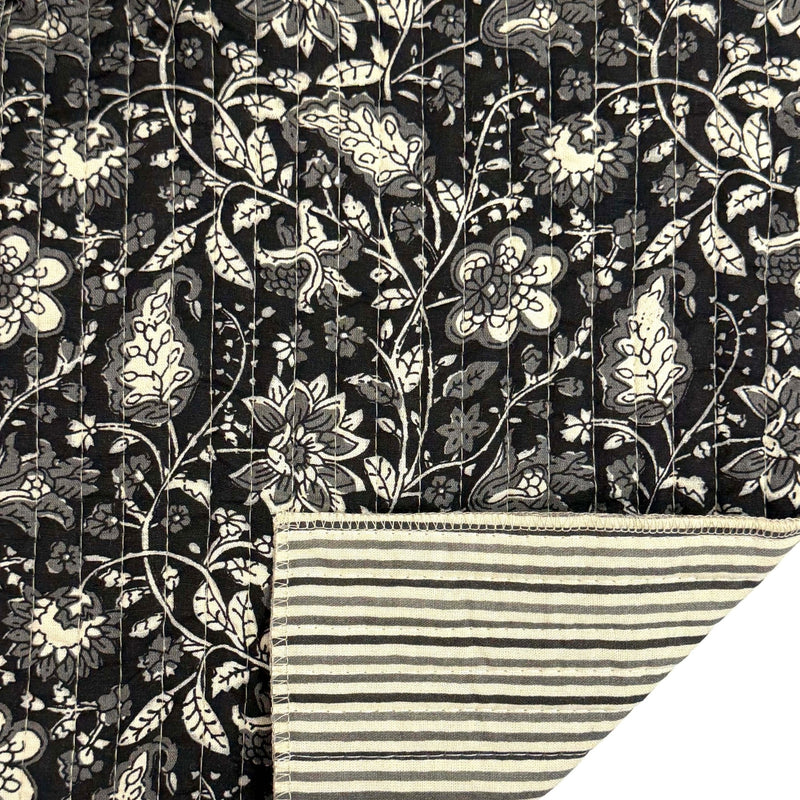 Tissu matelassé coton indien, motif traditionnel floral : nombreuses couleurs et fleuris au choix! - TissusPapi.com