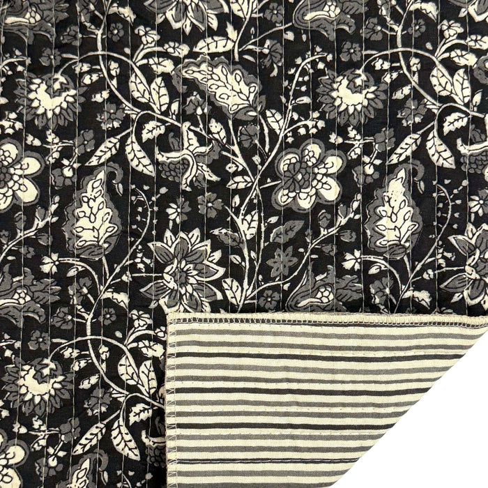 Tissu matelassé coton indien, motif traditionnel floral : nombreuses couleurs et fleuris au choix! - TissusPapi.com
