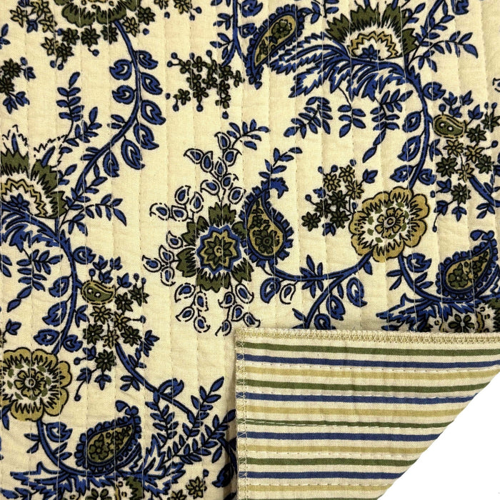 Tissu matelassé coton indien, motif traditionnel floral : nombreuses couleurs et fleuris au choix! - TissusPapi.com