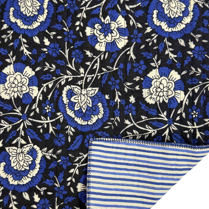 Tissu matelassé coton indien, motif traditionnel floral : nombreuses couleurs et fleuris au choix! - TissusPapi.com