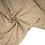 Tissu cotonnade ocre aux fleurs blanches - OEKO - TEX - TissusPapi.com