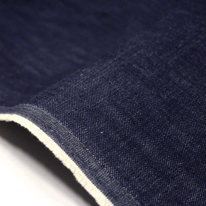 Tissu denim brut bleu, 100% coton - Fabrication italienne