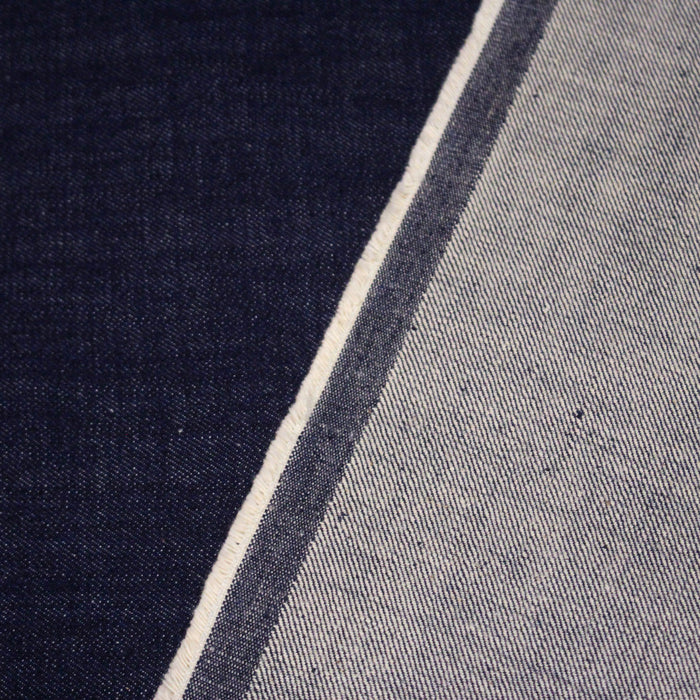 Tissu denim brut bleu, 100% coton - Fabrication italienne