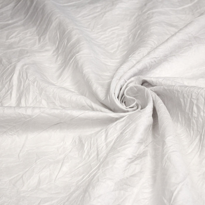 Tissu ramie froissé, fabriqué en France : blanc grisé, gris rosé, gris bleuté