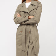 Tissu gabardine polycoton couleur beige sable trench 275gr/m2 - TissusPapi.com