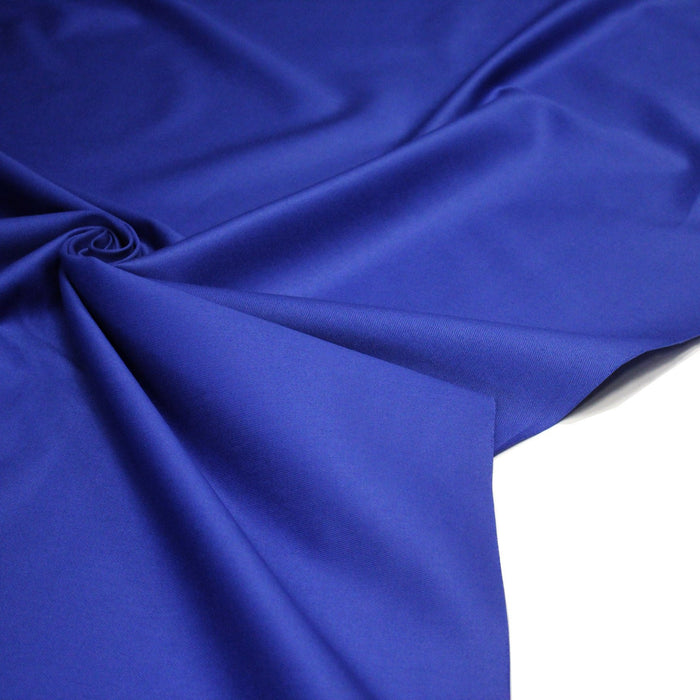 Tissu gabardine de coton bleu roi - 250gr/m2