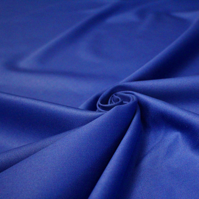 Tissu gabardine de coton bleu roi - 250gr/m2