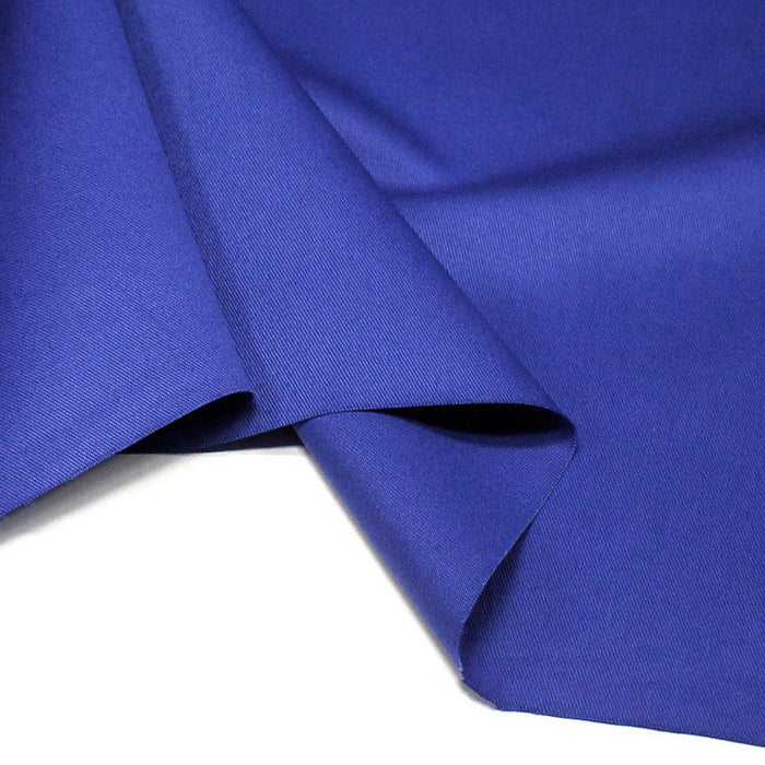 Tissu gabardine de coton bleu roi - 250gr/m2