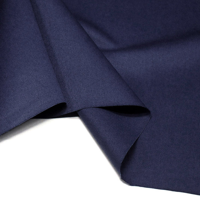 Tissu gabardine de coton bleu marine - 250gr/m2