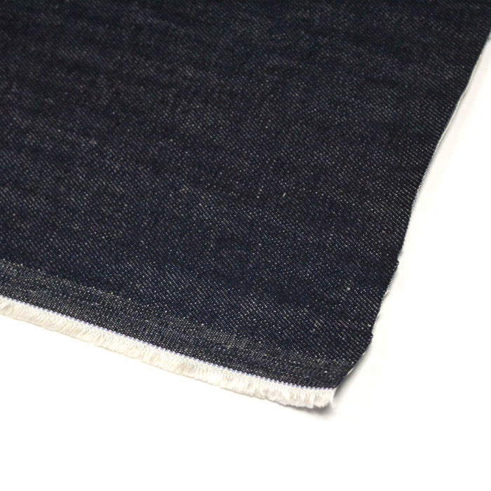 Tissu denim brut souple bleu, 100% coton bio - Fabrication italienne - 164cm de large